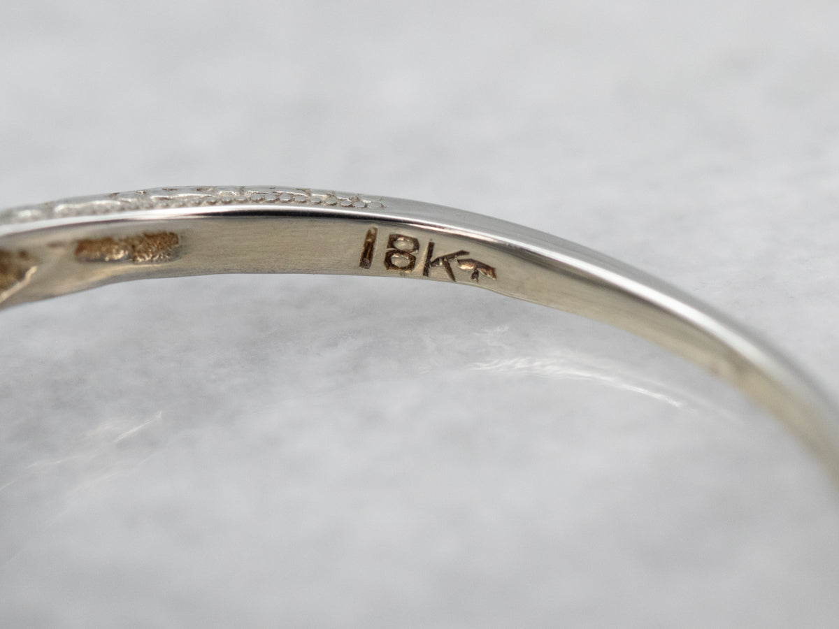 Anillo de compromiso con solitario de diamantes de talla europea Art Déco