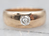 Vintage Gypsy Set Diamond Solitaire Engagement Ring