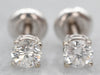 White Gold Diamond Screw Back Stud Earrings