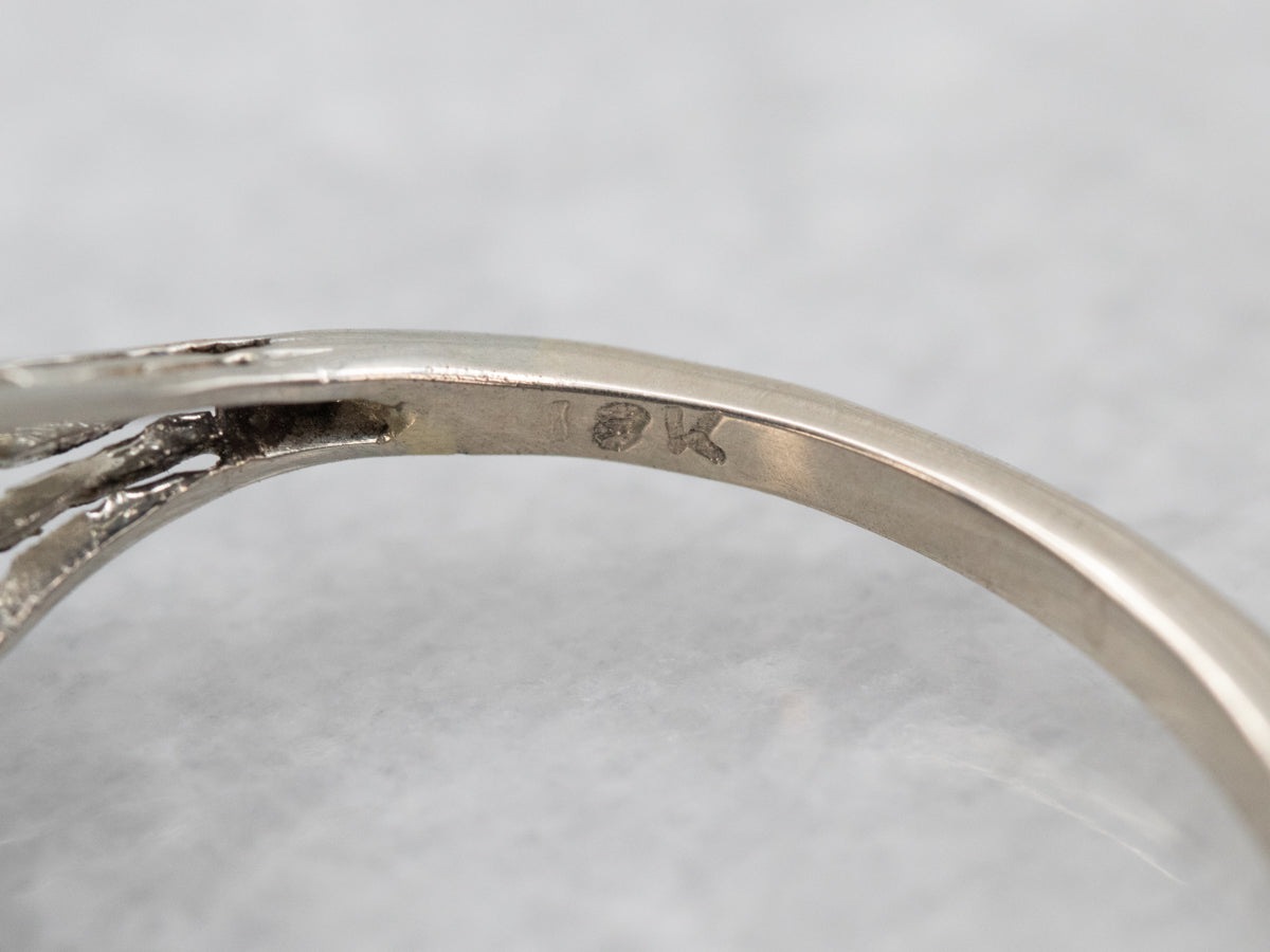 Art Deco Old Mine Cut Diamond Halo Engagement Ring