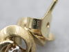 Brushed Gold Swirl Diamond Stud Earrings