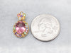 Pink Tourmaline Rainbow Gemstone Pendant