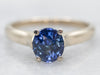 White Gold Sapphire Solitaire Engagement Ring