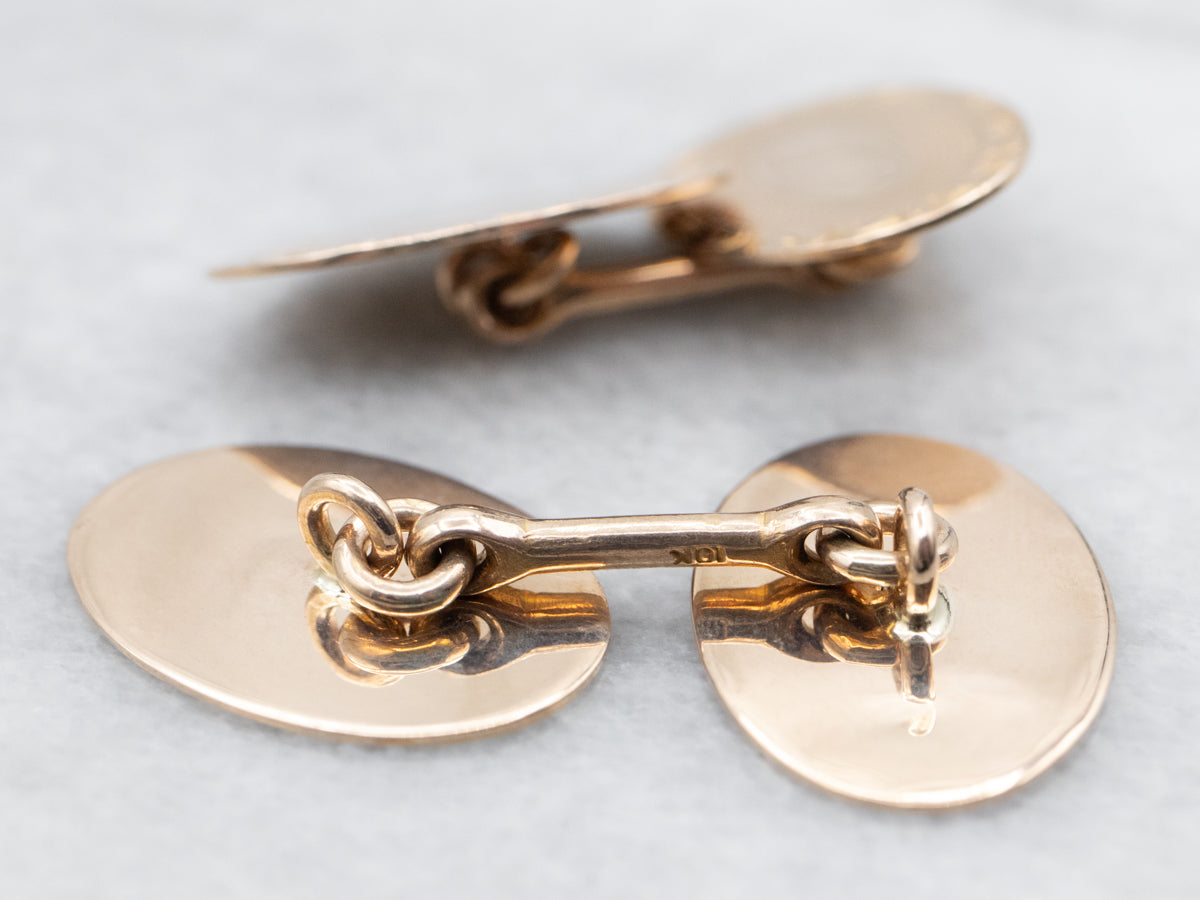 Yellow Gold Etched Cufflinks