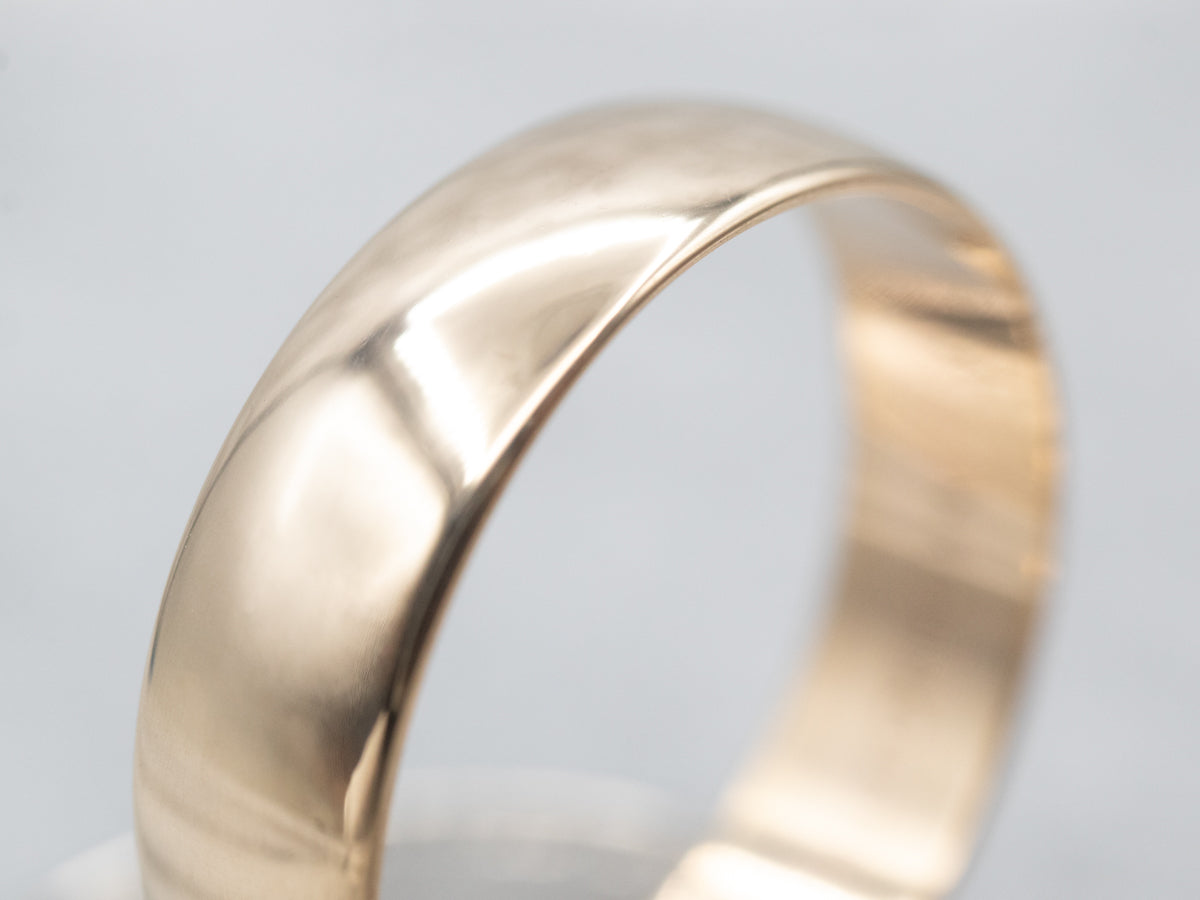 Unisex Plain Gold Wedding Band