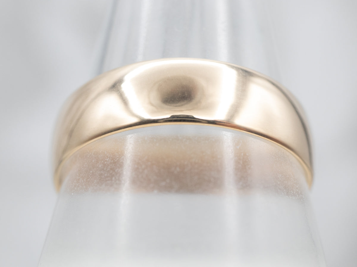 Unisex Plain Gold Wedding Band