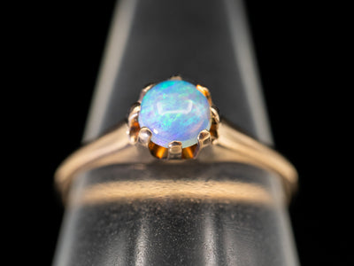 Antique Gold Opal Solitaire Ring