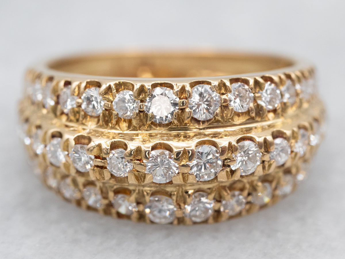 Sparkling Triple Row Diamond Cocktail Band