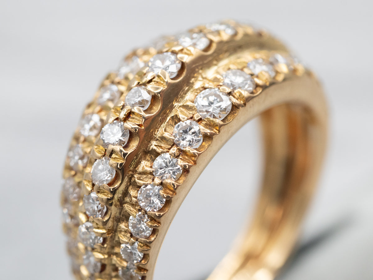 Sparkling Triple Row Diamond Cocktail Band