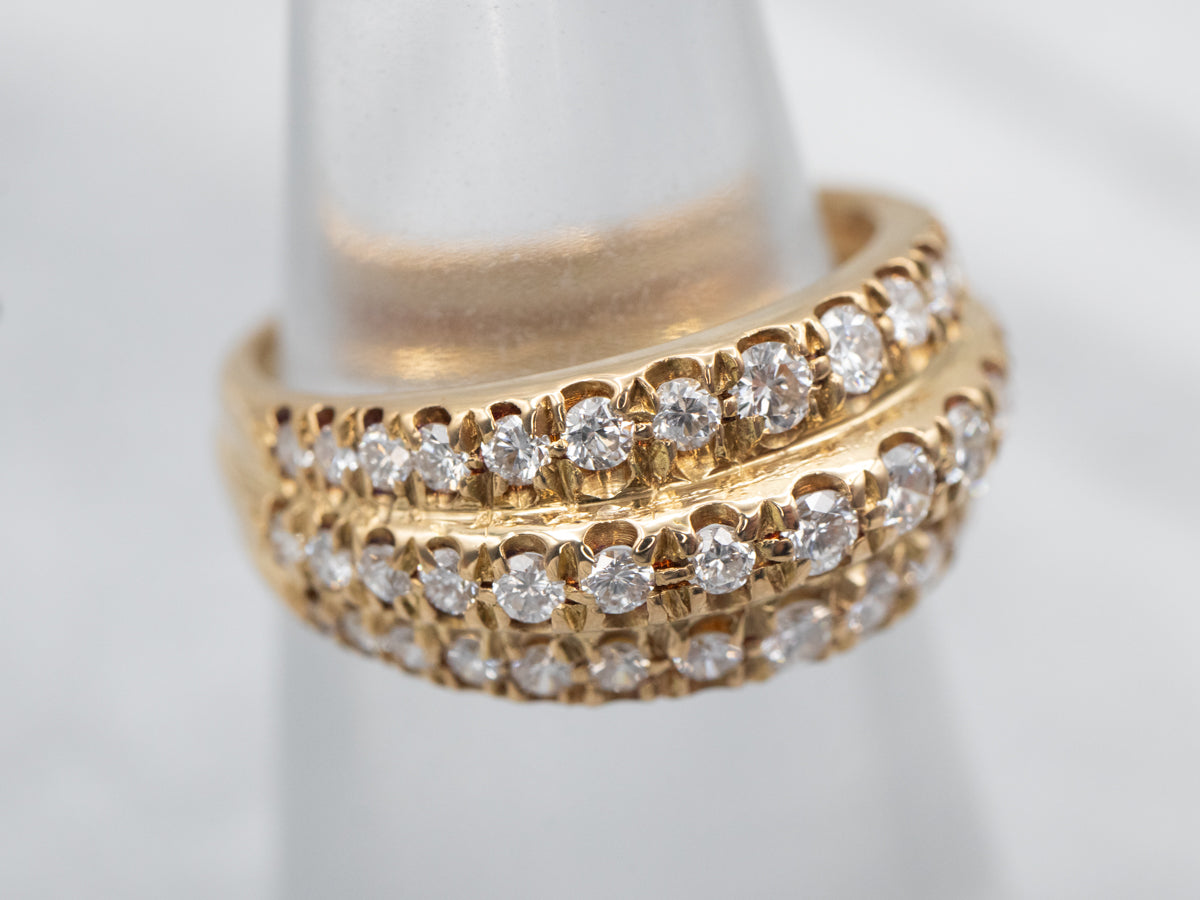 Sparkling Triple Row Diamond Cocktail Band