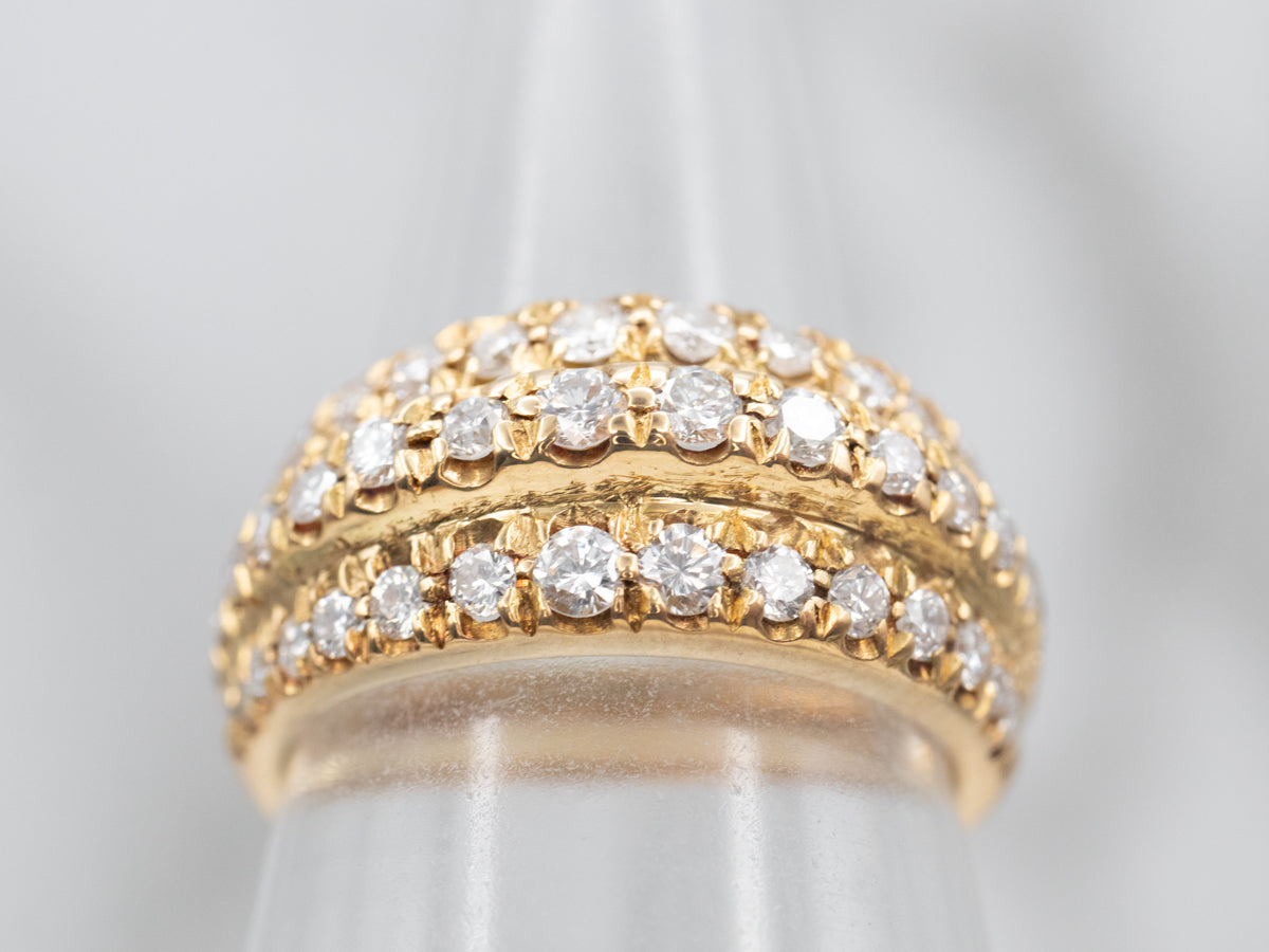 Sparkling Triple Row Diamond Cocktail Band