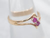 Vintage Gold Double Ruby Ring