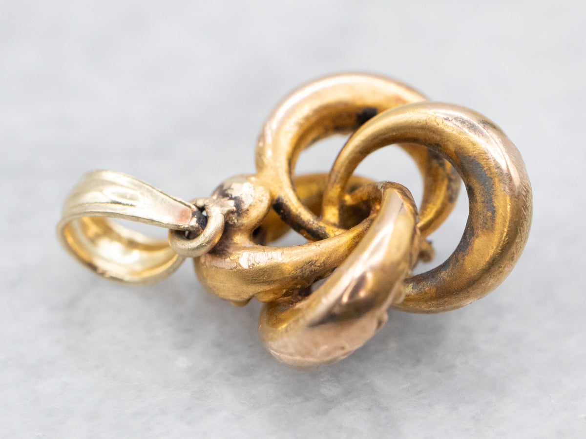 Antique Lover's Knot Pendant with Old Mine Cut Diamond