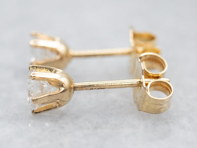 Yellow Gold Diamond Stud Earrings