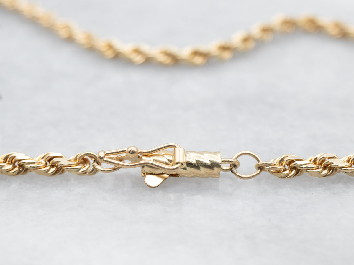 Yellow Gold Rope Twist Chain with Barrel Clasp