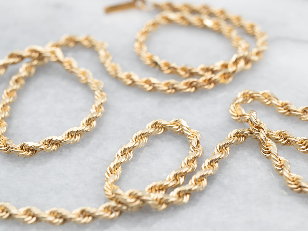 Yellow Gold Rope Twist Chain with Barrel Clasp