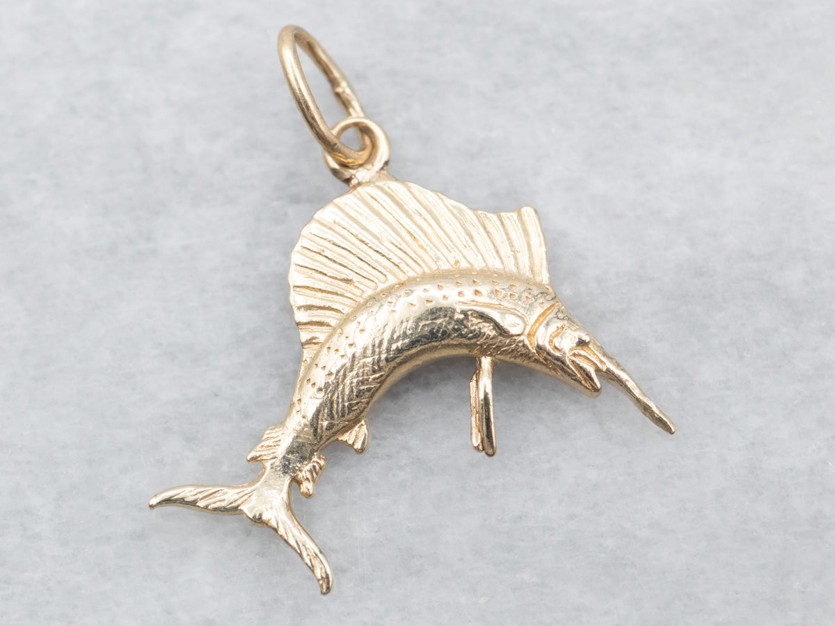 Yellow Gold Swordfish Charm
