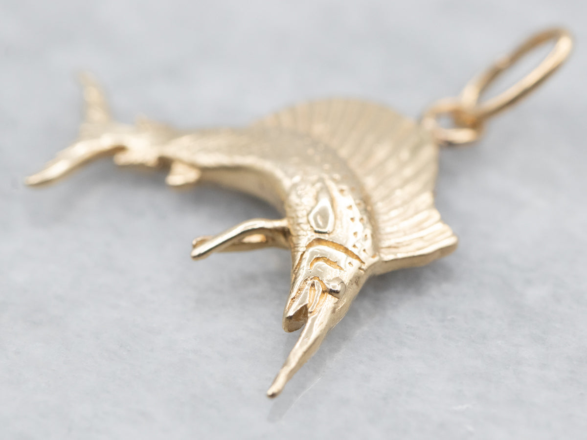 Yellow Gold Swordfish Charm