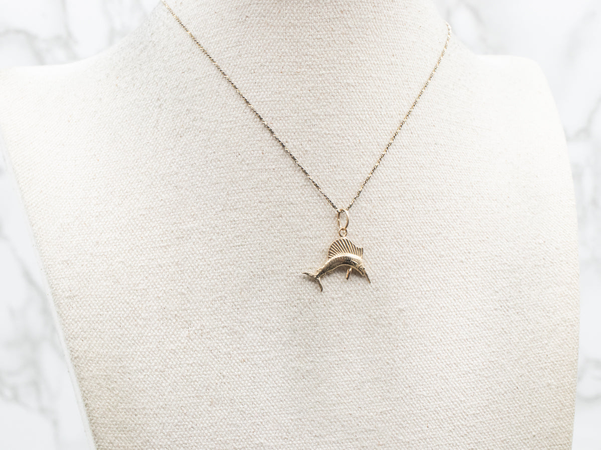 Yellow Gold Swordfish Charm