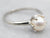 Simple White Gold Pearl Solitaire Ring