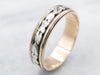 Two Tone Yellow and White Gold Patterned Band