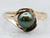 Yellow Gold Dyed Black Pearl Solitaire Bypass Ring