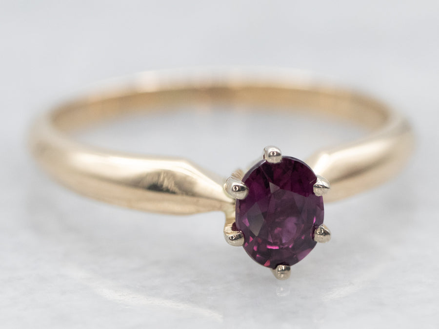 Vintage Ruby Solitaire Engagement Ring