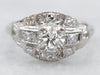 Platinum Diamond Engagement Ring with Diamond Accents