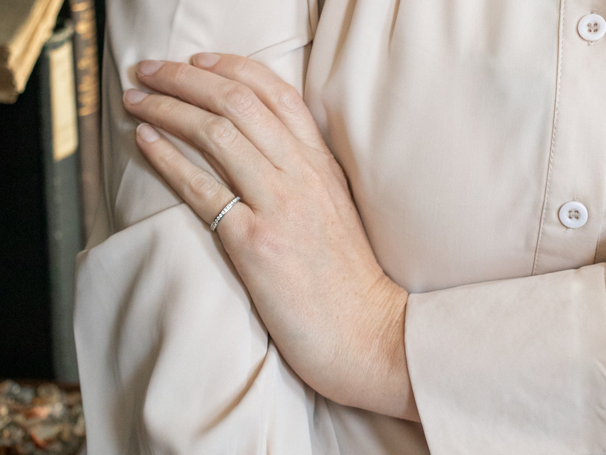 Platinum Tiffany & Co. Channel Set Diamond Eternity Wedding Band