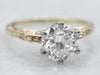 Antique European Cut Diamond Solitaire Engagement Ring