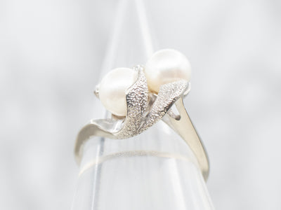 Saltwater Pearl and Diamond Bypass Ring