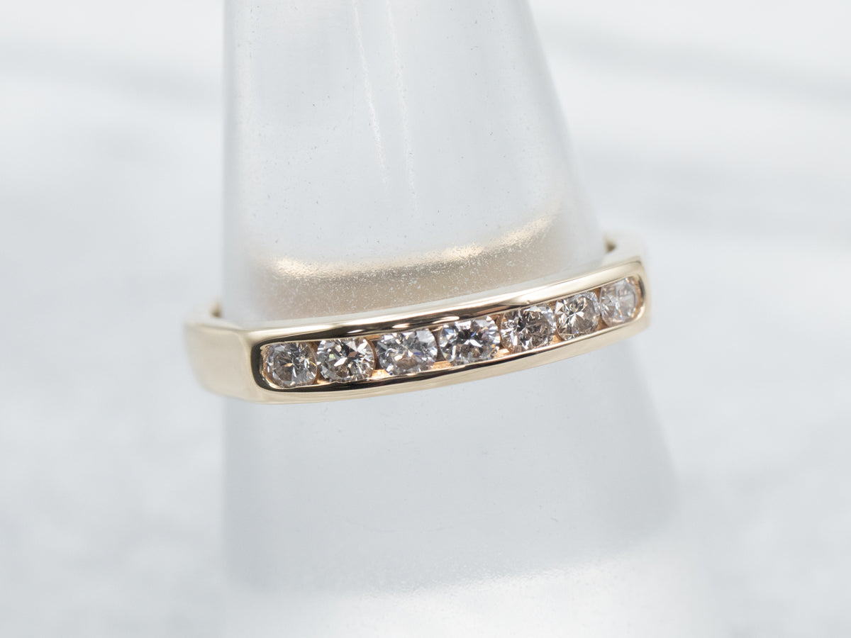 Yellow Gold Channel Set Diamond Wedding Band
