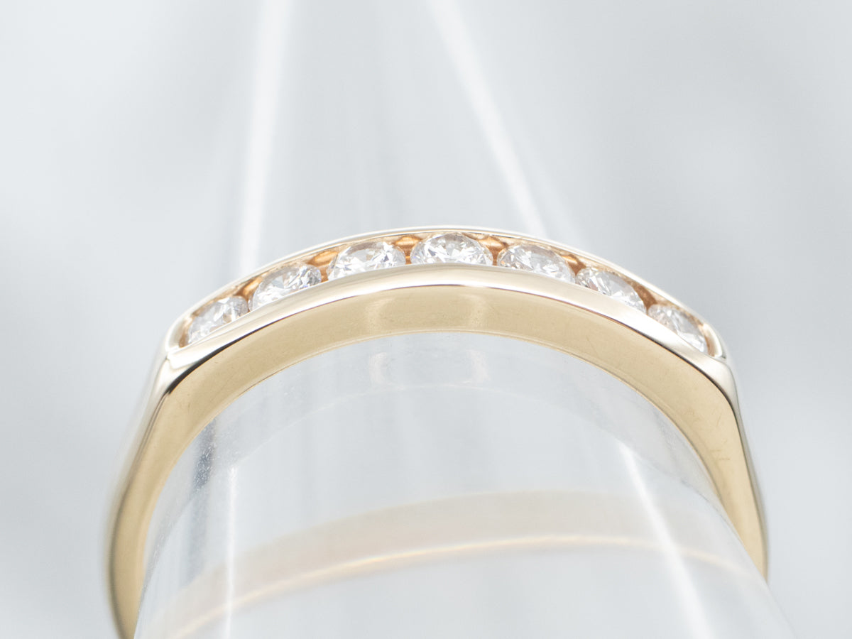 Yellow Gold Channel Set Diamond Wedding Band