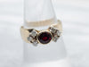 Sleek Bezel Set Garnet Ring with Diamond Accents