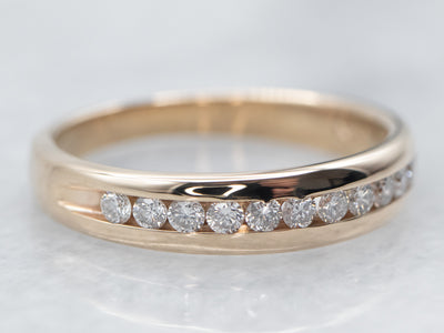 Yellow Gold Channel Set Wedding Band