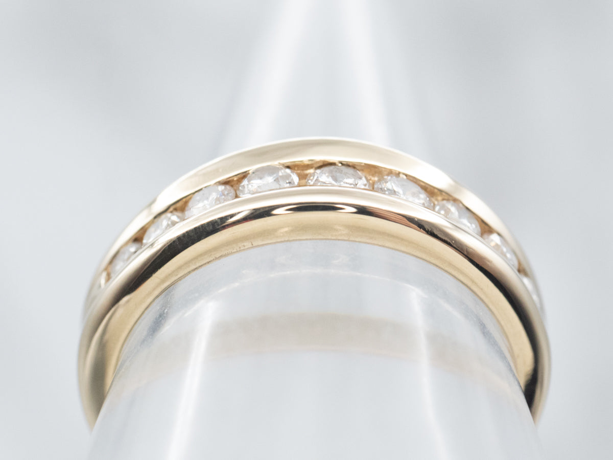 Yellow Gold Channel Set Diamond Wedding Band