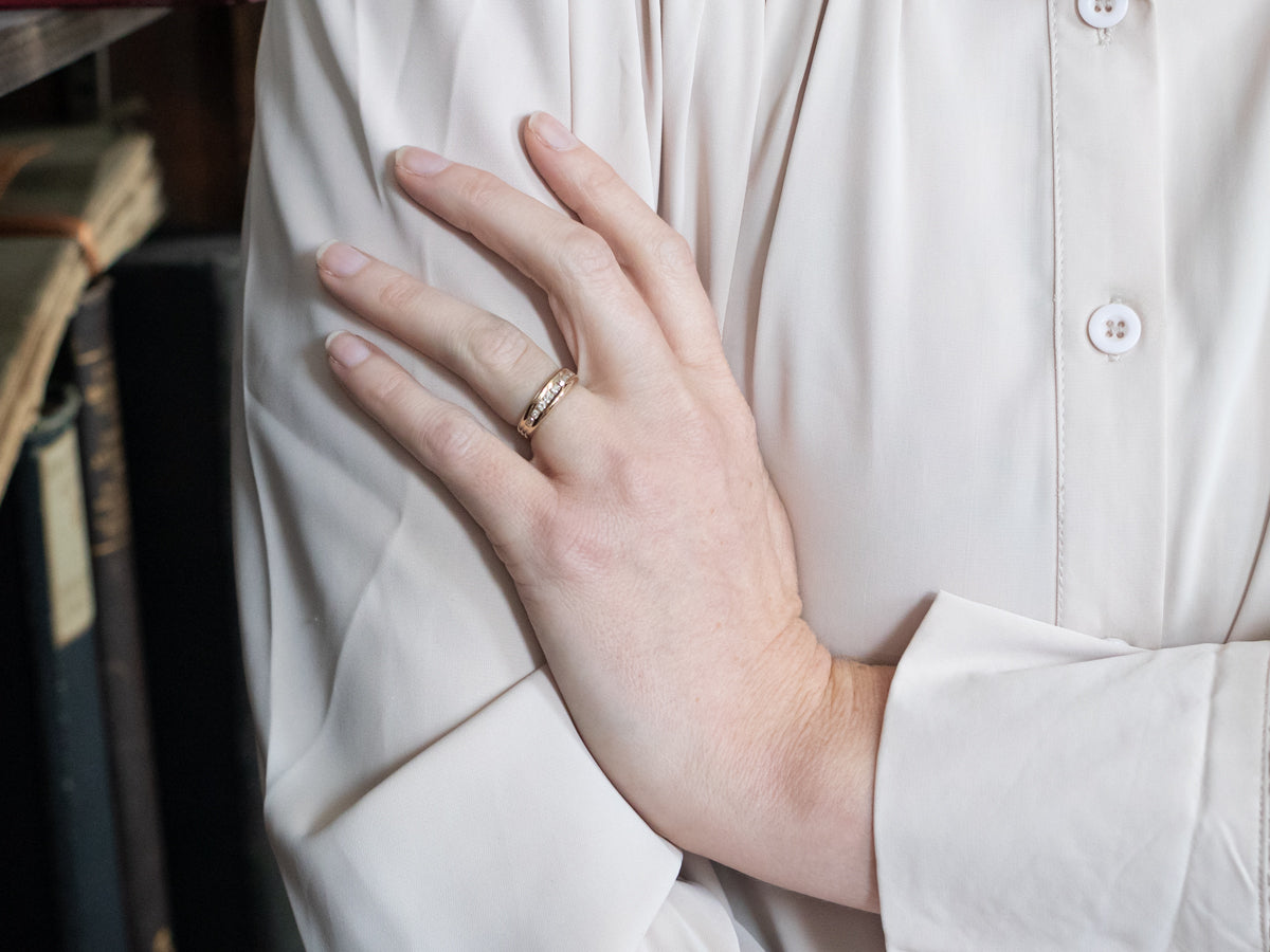 Yellow Gold Channel Set Diamond Wedding Band