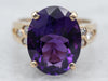 Vintage Amethyst Cocktail Ring with Diamond Accents