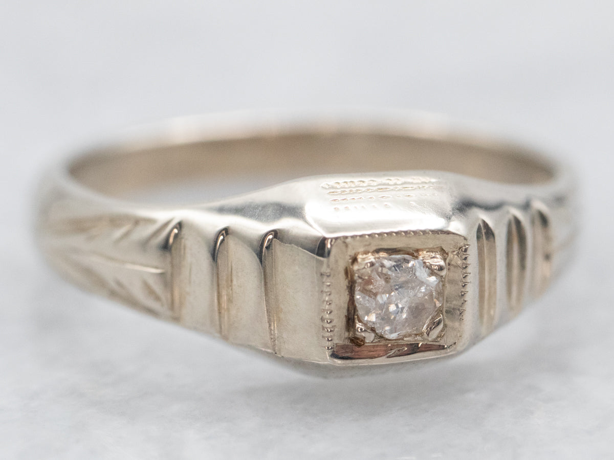 Anillo Art Déco con diamantes en forma de meñique o midi