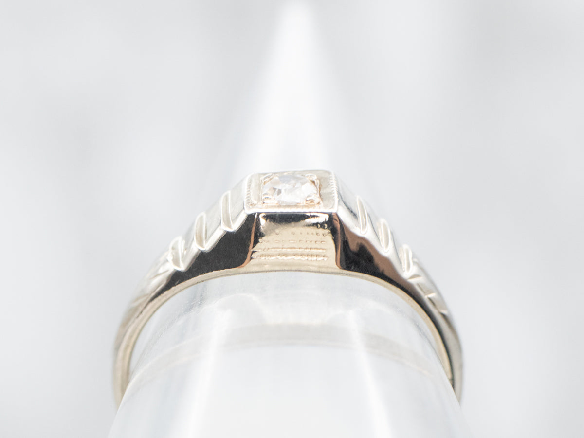 Anillo Art Déco con diamantes en forma de meñique o midi