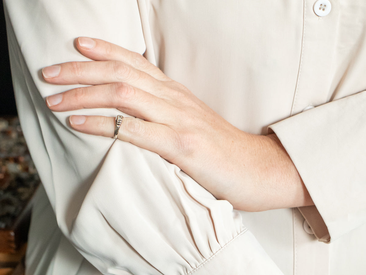 Anillo Art Déco con diamantes en forma de meñique o midi