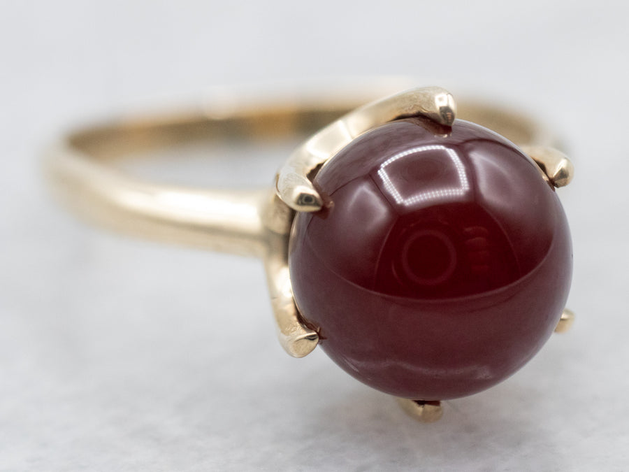 Vintage Gold Carnelian Solitaire Ring