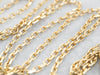 Long Italian Gold Rectangular Link Chain