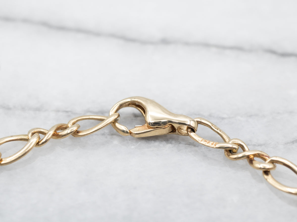 Gold Infinity Link Bracelet with Lobster Clasp