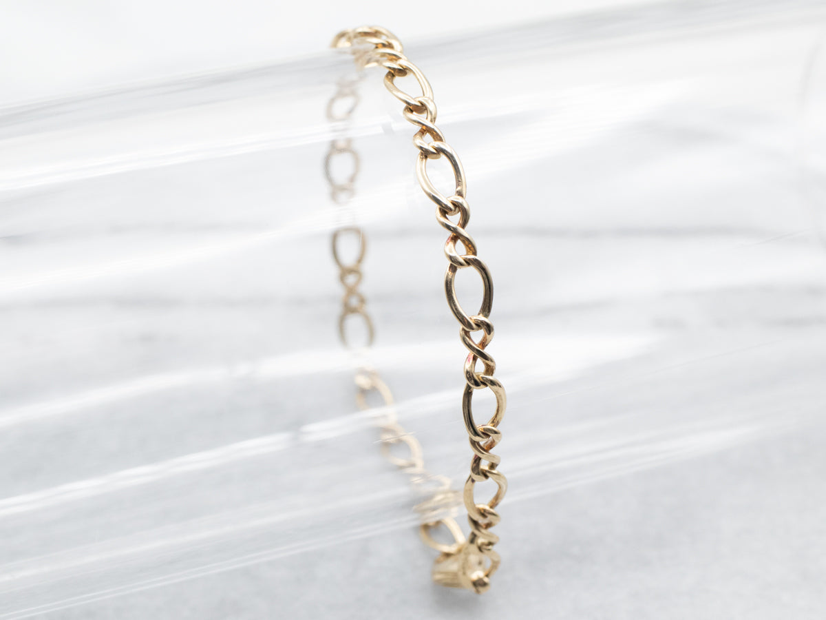 Gold Infinity Link Bracelet with Lobster Clasp