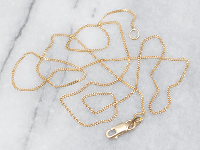 Dainty Gold Curb Chain with Lobster Clasp
