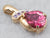 Teardrop Pink Tourmaline Pendant with Amethyst Accents