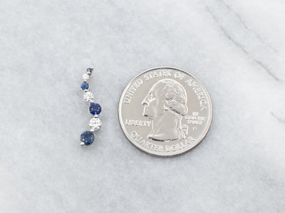 Modern Gold Sapphire and Diamond Drop Pendant