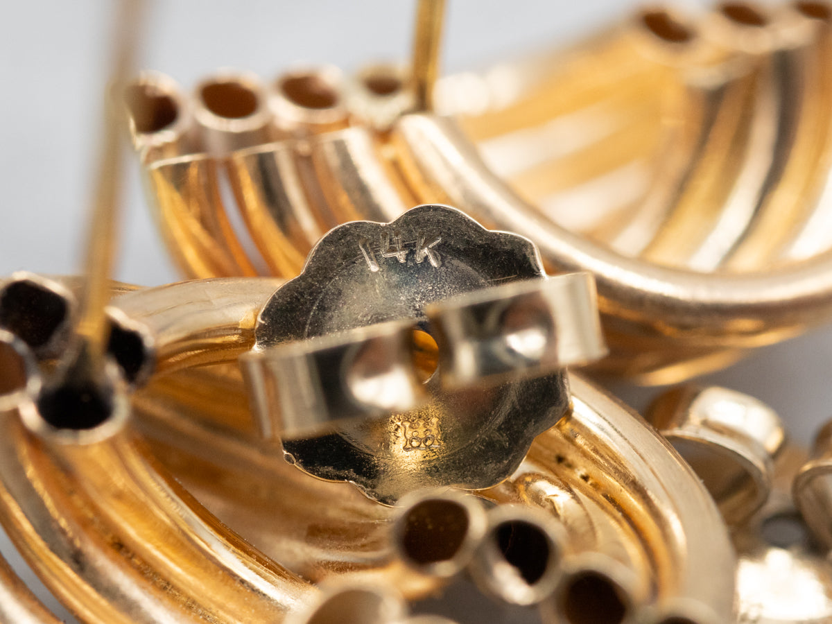 Yellow Gold Twisted Stud Earrings