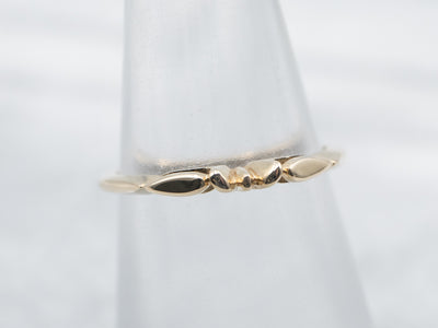 Yellow Gold Notched Center Wedding Band
